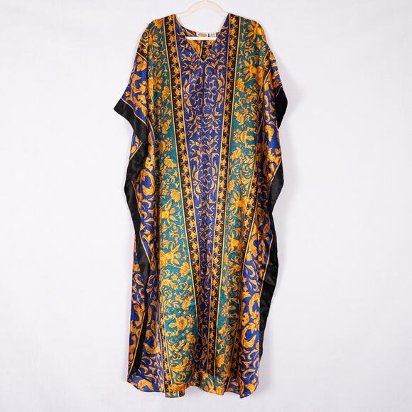 Women's Kimono Style Caftan Cover-Up MuuMuu Colorful Angel Cherub Classical Art - Picture 1 of 5